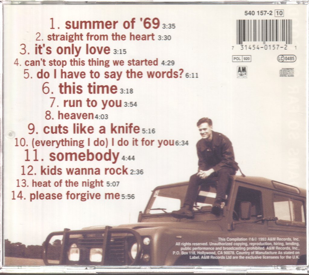 Bryan Adams - So Far So Good - Cd