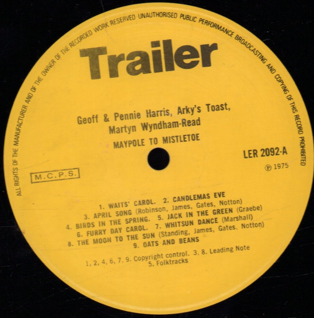 Martyn Wyndham-Read/Geoff And Penny Harris/Arky's Toast - Maypoles To Mistletoe - Lp
