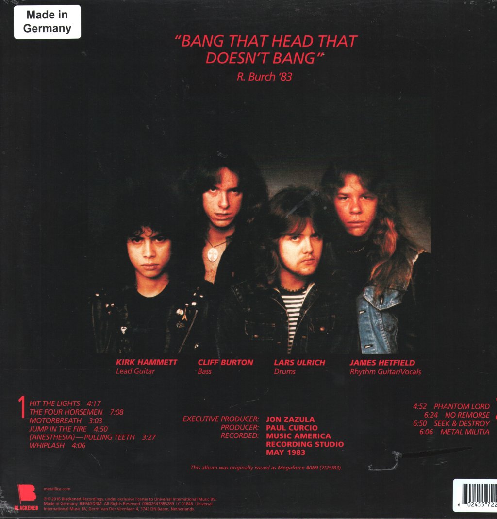 Metallica - Kill Em All - Lp