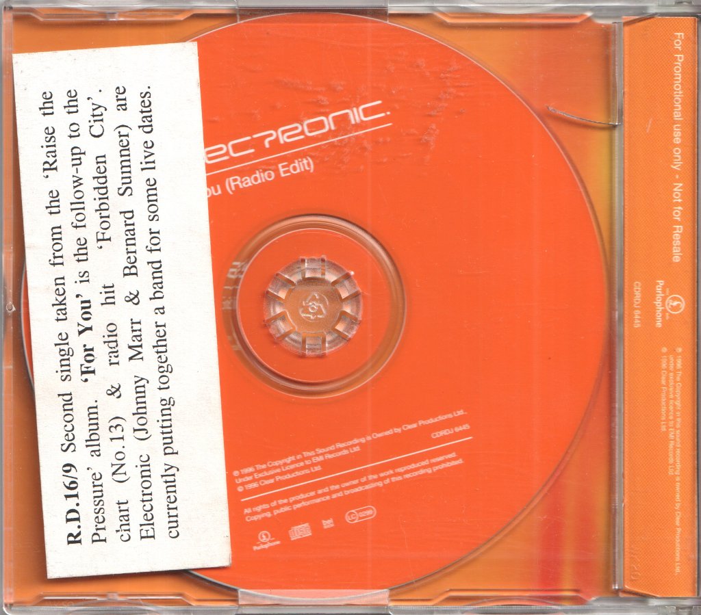Electronic - For You (Radio Edit) - Cd