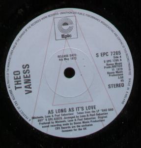 Theo Vaness - As Long As It's Love - 7 Inch