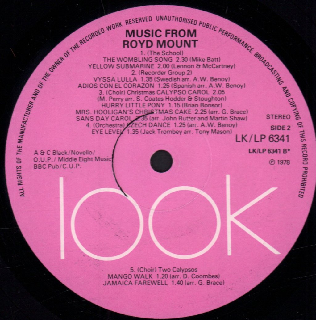royd mount middle school - music from royd mount - Lp