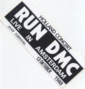 Run Dmc - Jaap Edenhal Amsterdam 13/10/88 - Sticker