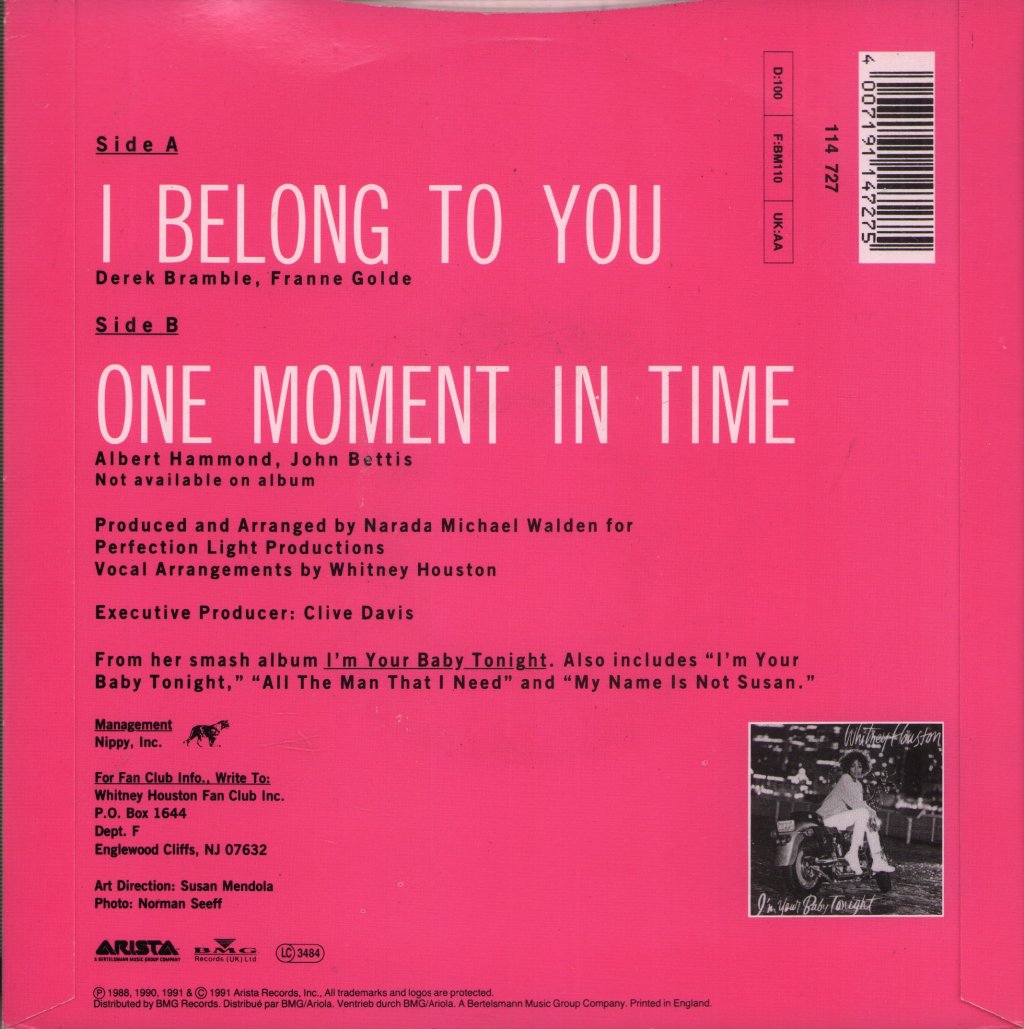 Whitney Houston - I Belong To You - 7 Inch