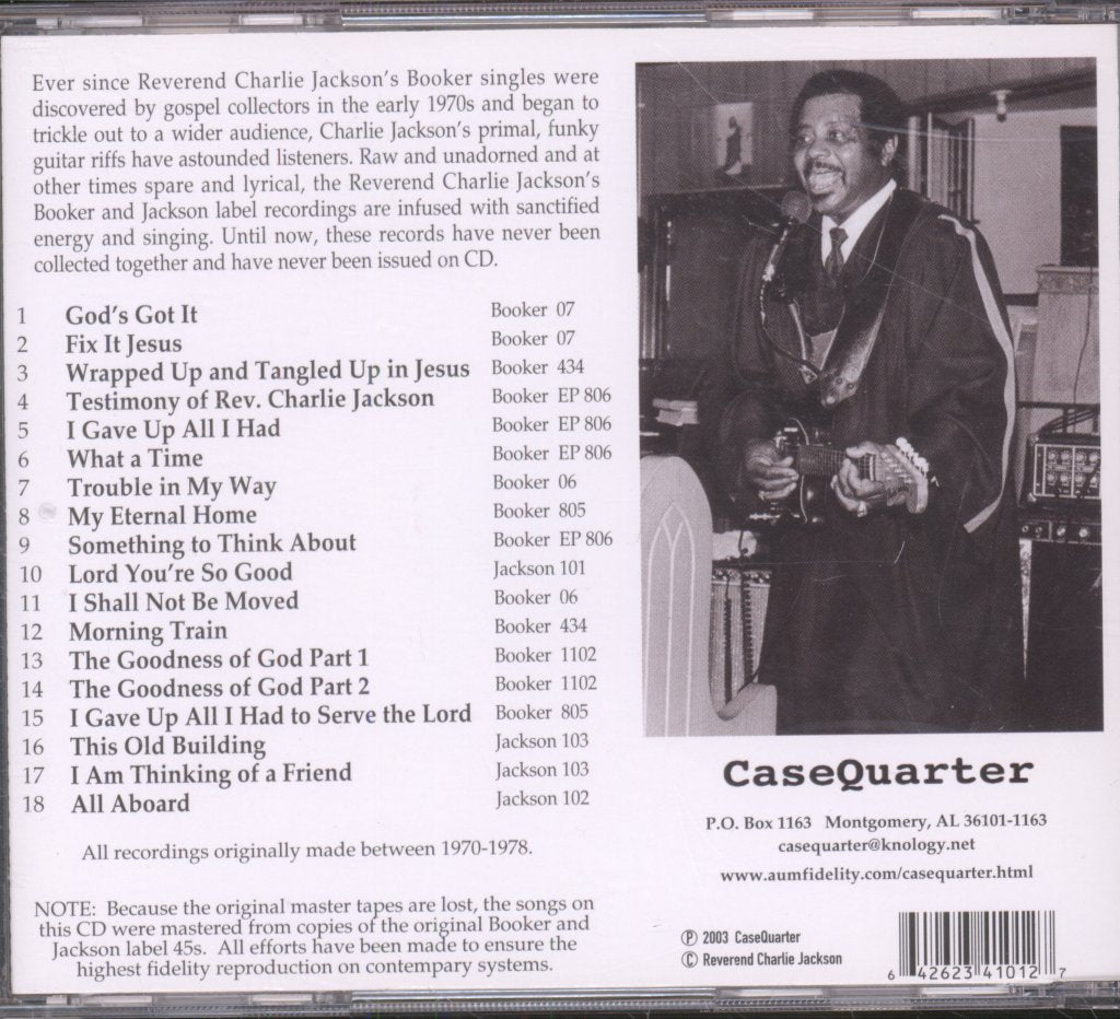 Reverend Charlie Jackson - God's Got It (The Legendary Booker And Jackson Singles) - Cd