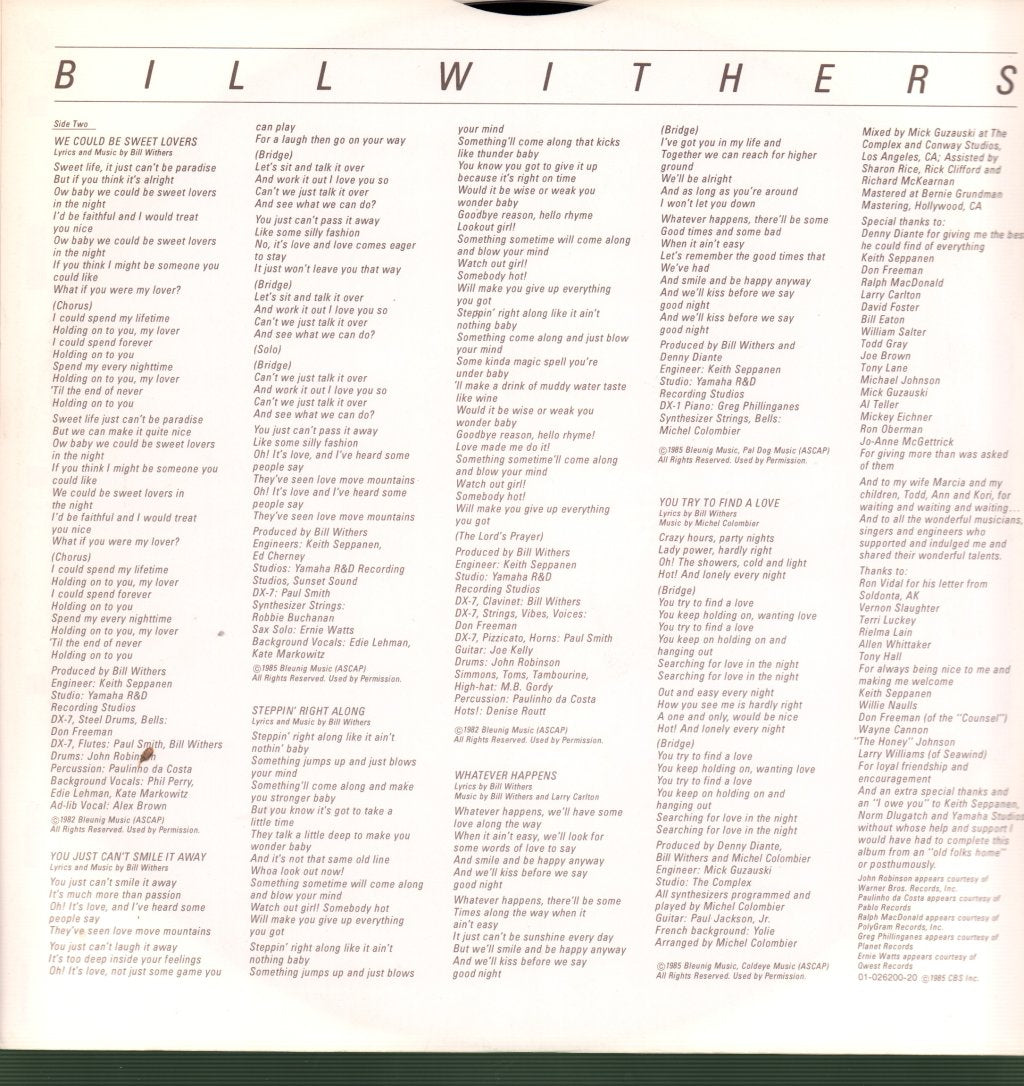 Bill Withers - Watching You Watching Me - Lp
