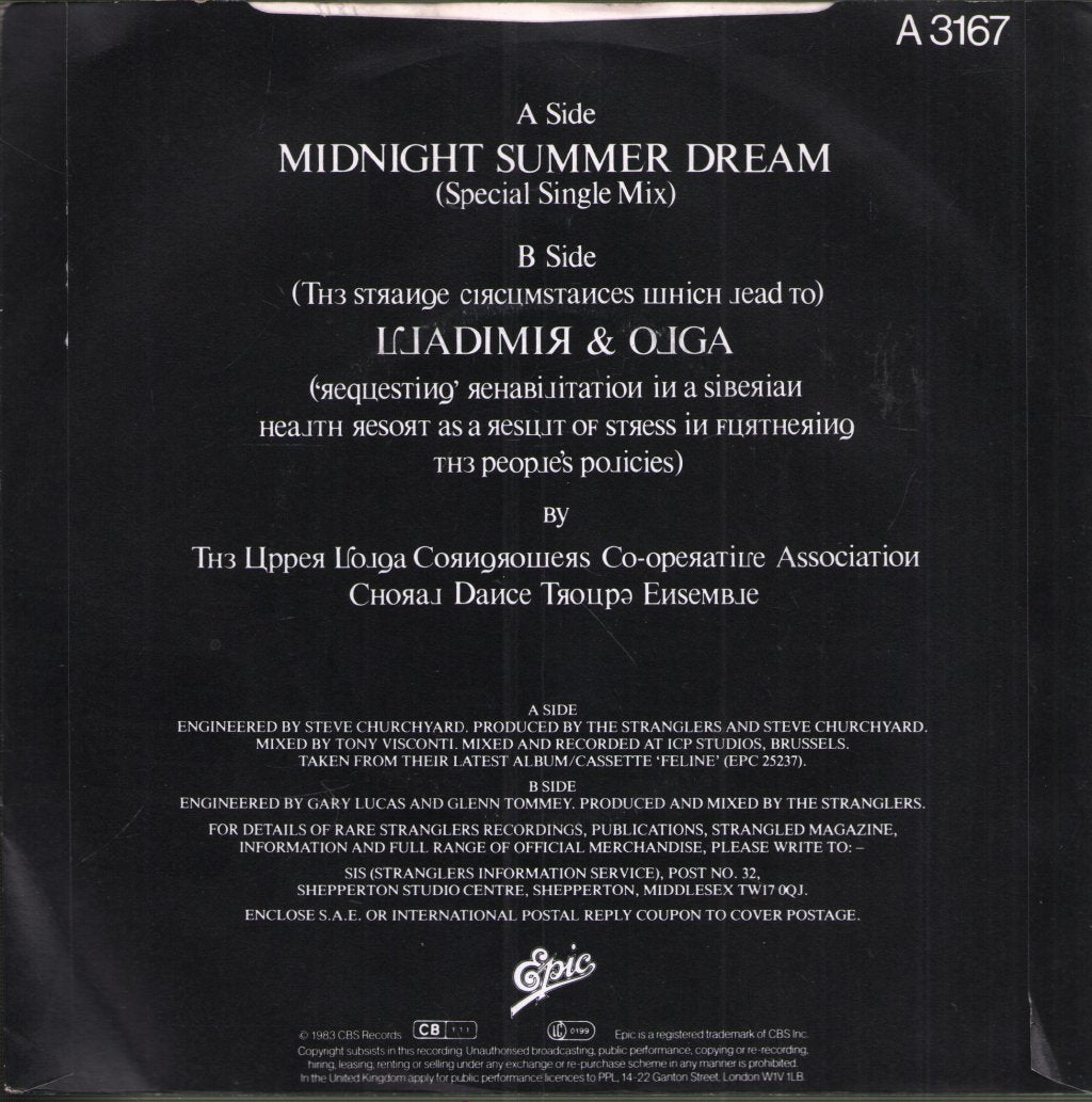 Stranglers - Midnight Summer Dream - 7 Inch