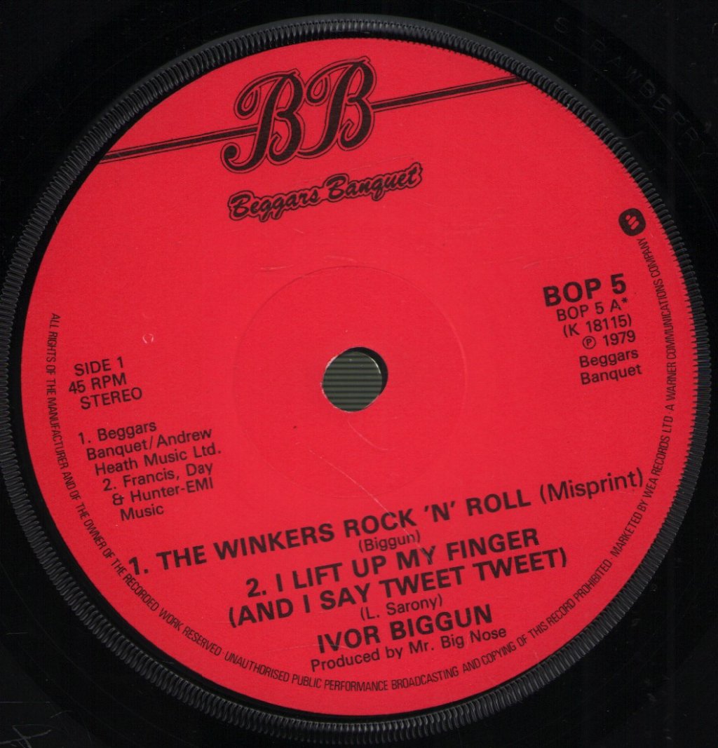 Ivor Biggun - Winker's Song - 7 Inch