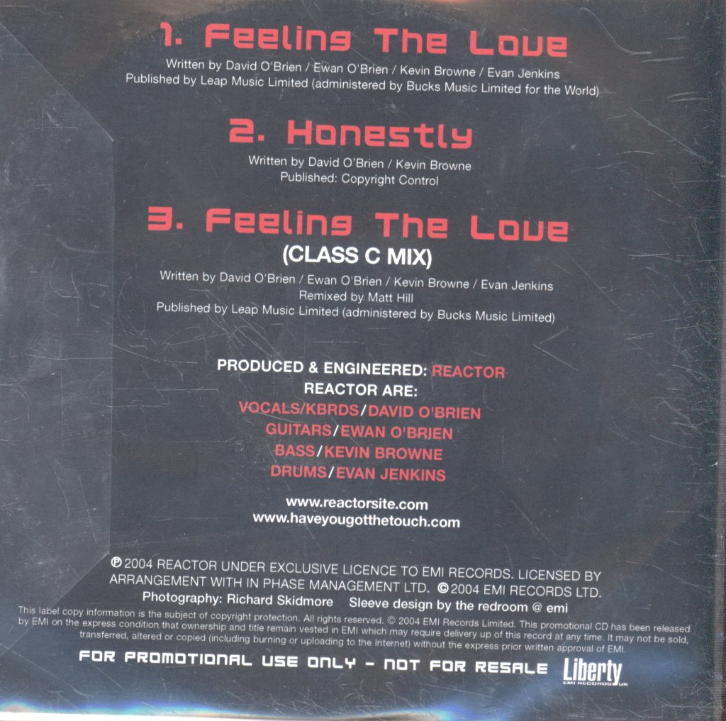 Reactor - Feeling The Love - Cdr