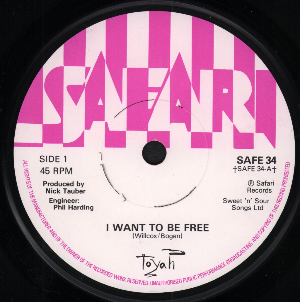 Toyah - I Want To Be Free - 7 Inch