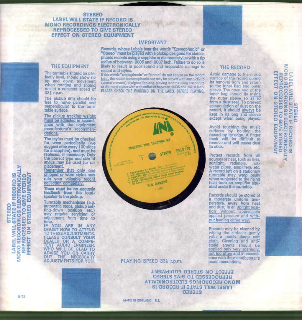 Neil Diamond - Touching You Touching Me - Lp