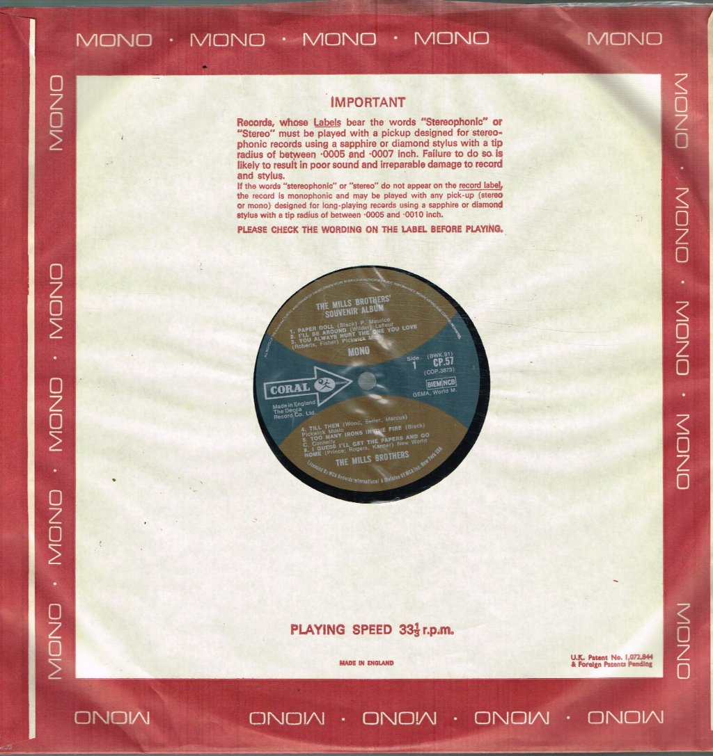 Mills Brothers - Souvenir Album - Lp