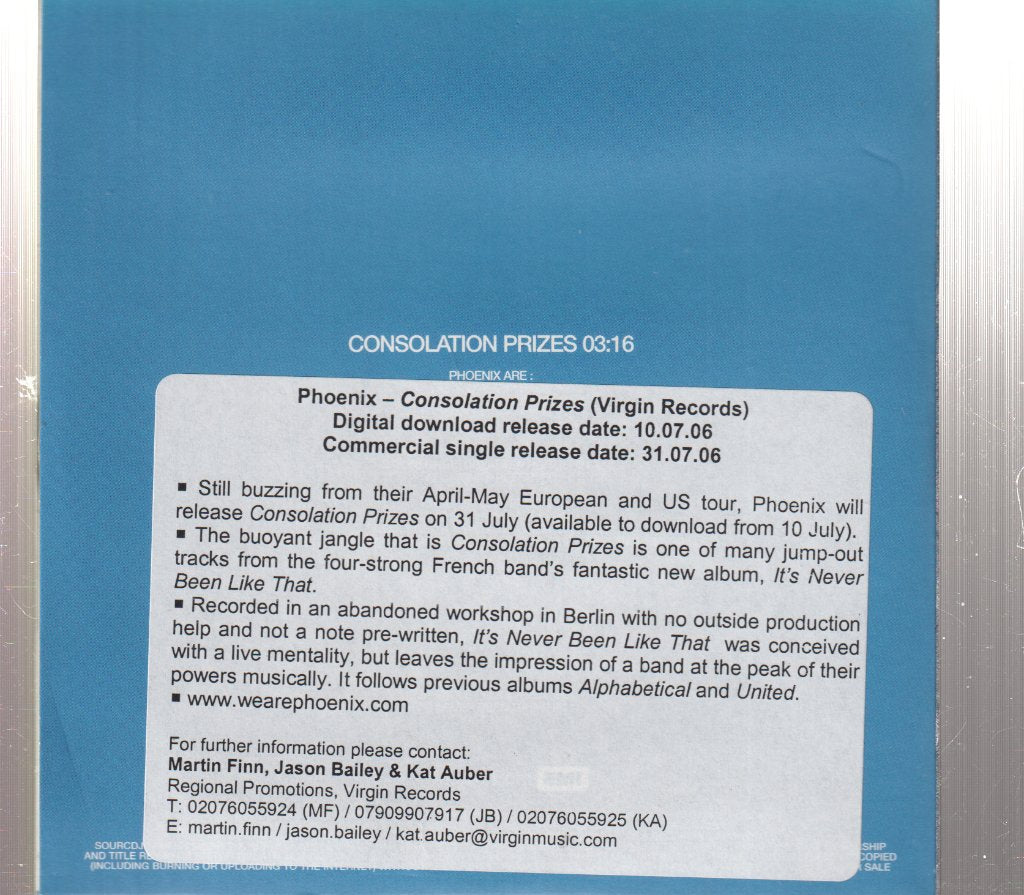 Phoenix - Consolation Prizes - Cd