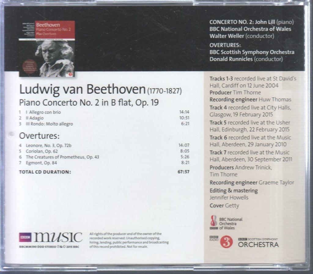 Ludwig Van Beethoven - Piano Concerto No.2 plus Overtures - Cd