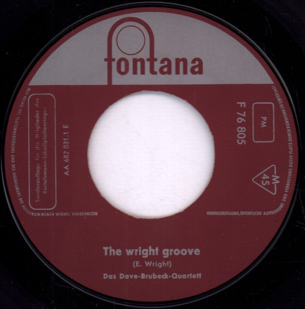 Dave Brubeck Quartet - Wright Groove - 7 Inch