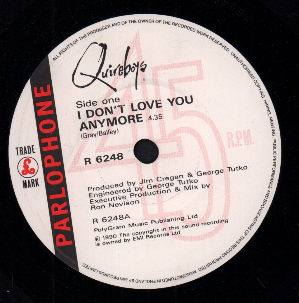 Quireboys - I Don't Love You Anymore - 7 Inch