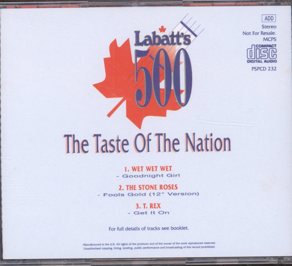 Various Artists - Labatt's 500 - The Taste Of The Nation - Cd