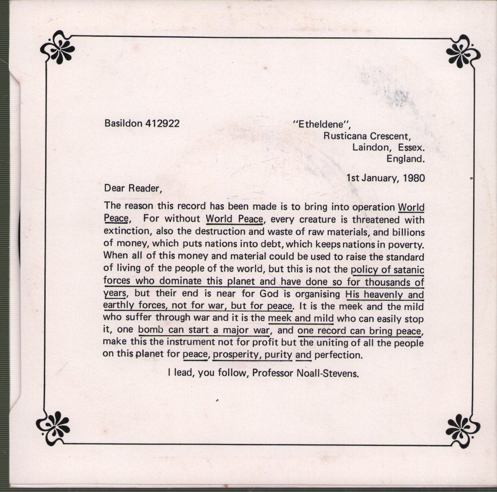 Professor Noall-Stevens - Non Party Non Sectarian - 7 Inch