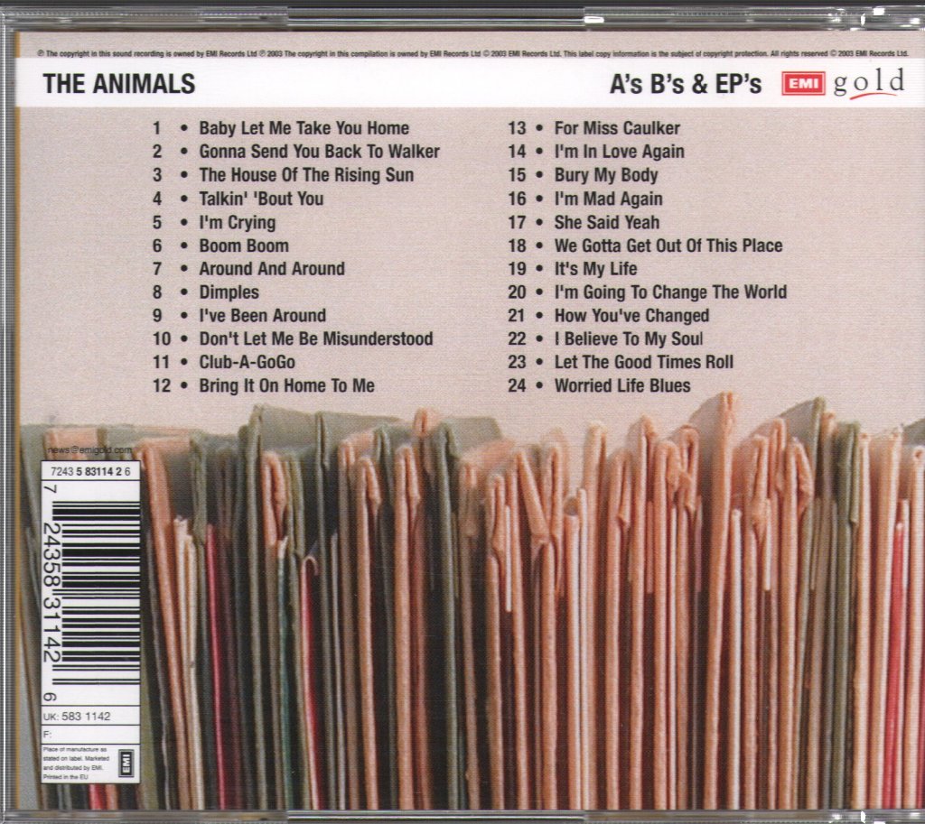 Animals - A's B's & EP's - Cd