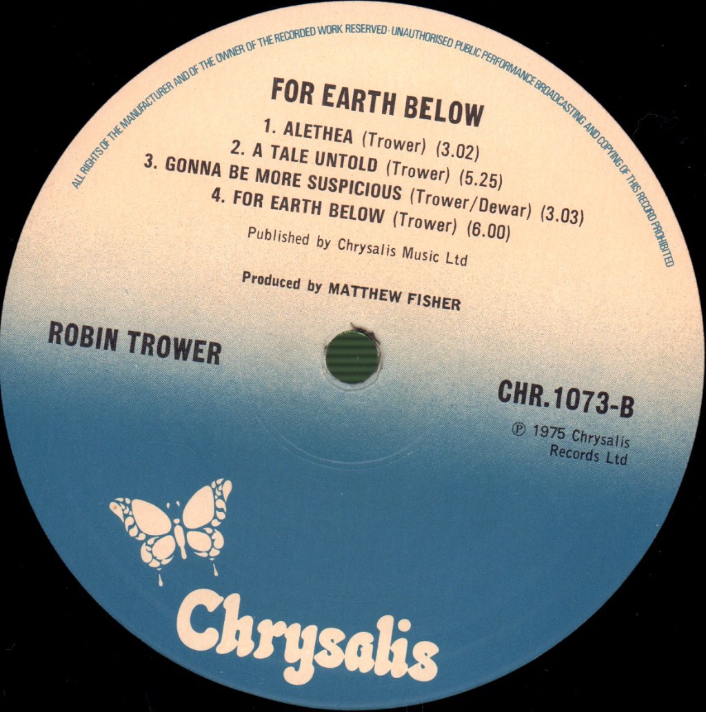 Robin Trower - For Earth Below - Lp