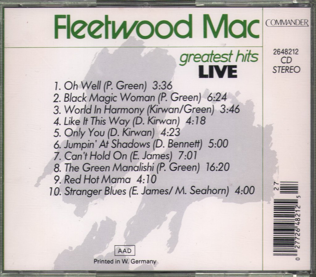 Fleetwood Mac - Greatest Hits Live - Cd