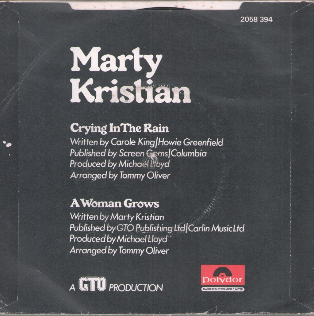 Marty Kristian - Crying In The Rain - 7 Inch