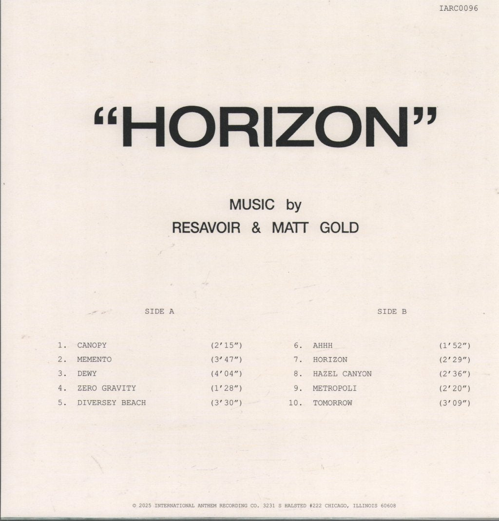 Resavoir and Matt Gold - Horizon - Lp