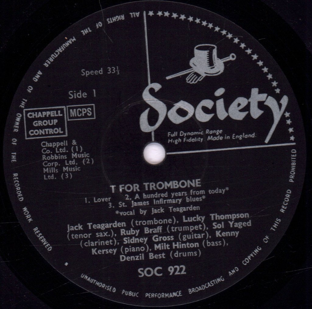 Jack Teagarden - T For Trombone - Lp