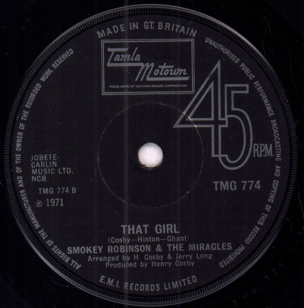 Smokey Robinson And The Miracles - I Don't Blame You At All - 7 Inch