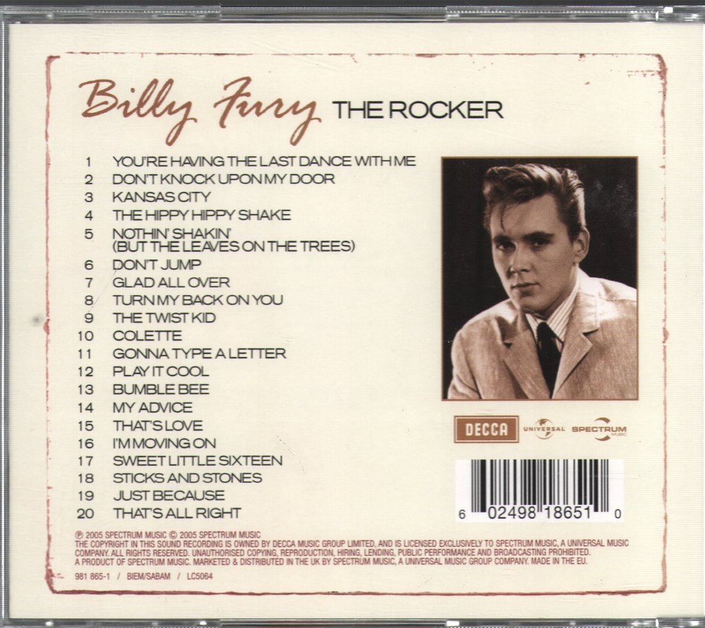 Billy Fury - Rocker - Cd