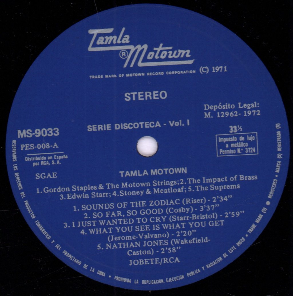 Various Artists - Tamla Motown Serie Discoteca Vol 1 - Lp
