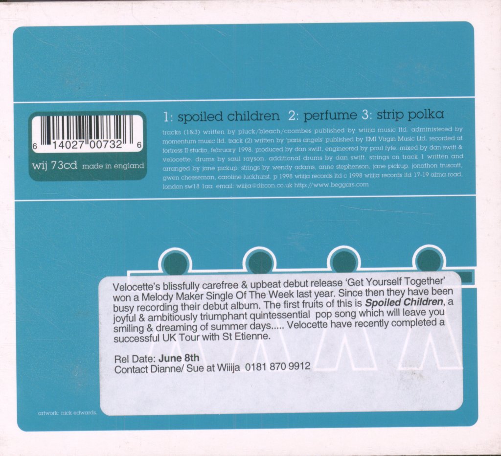 Velocette - Spoiled Children - Cd