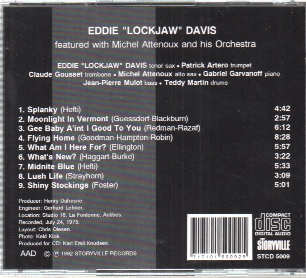 Eddie Lockjaw Davis - With Michel Attenoux - Cd