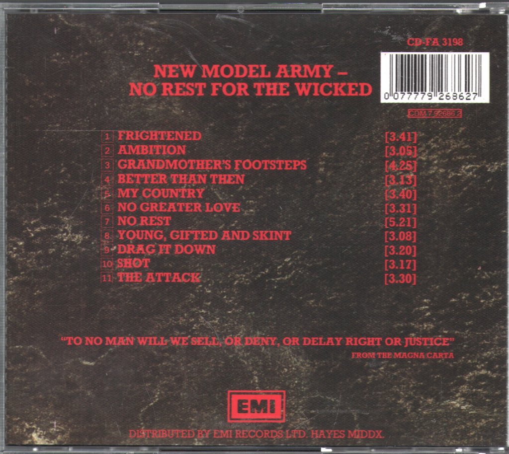New Model Army - No Rest For The Wicked - Cd