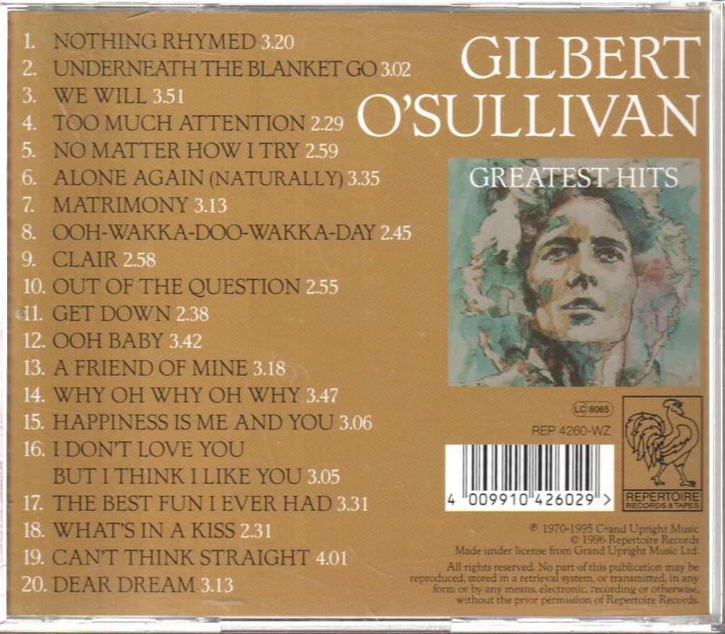 Gilbert O'Sullivan - Greatest Hits - Cd