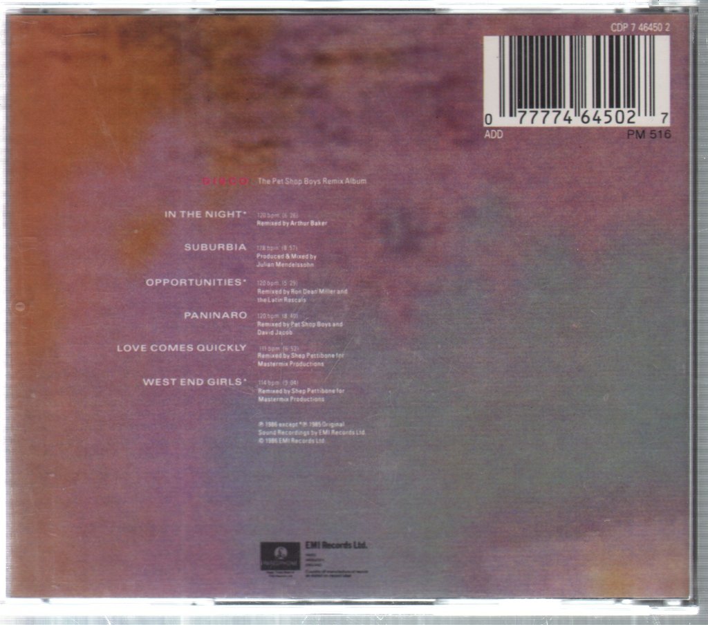 Pet Shop Boys - Disco - Cd