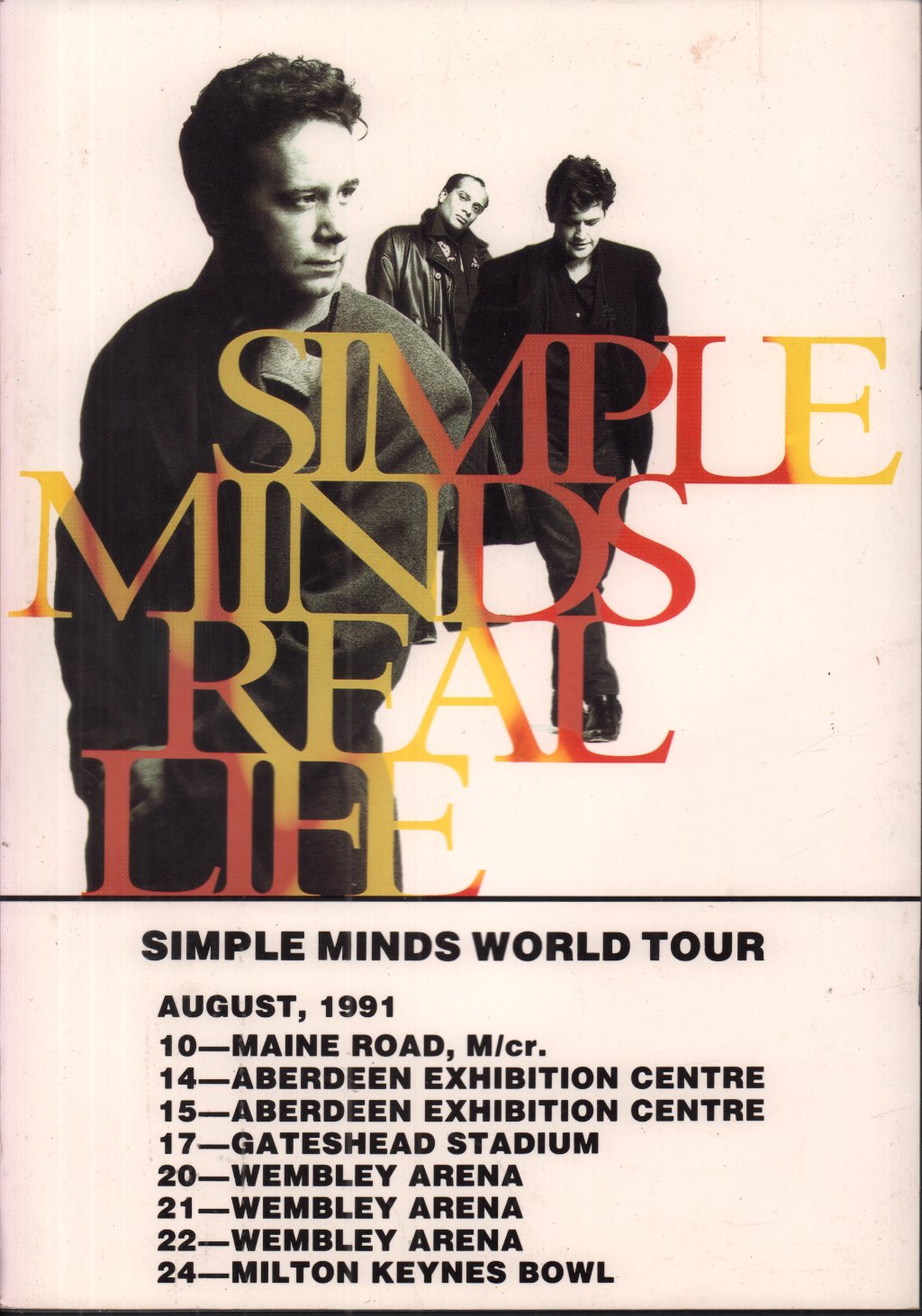 Simple Minds - Real Life world tour - Tour Programme