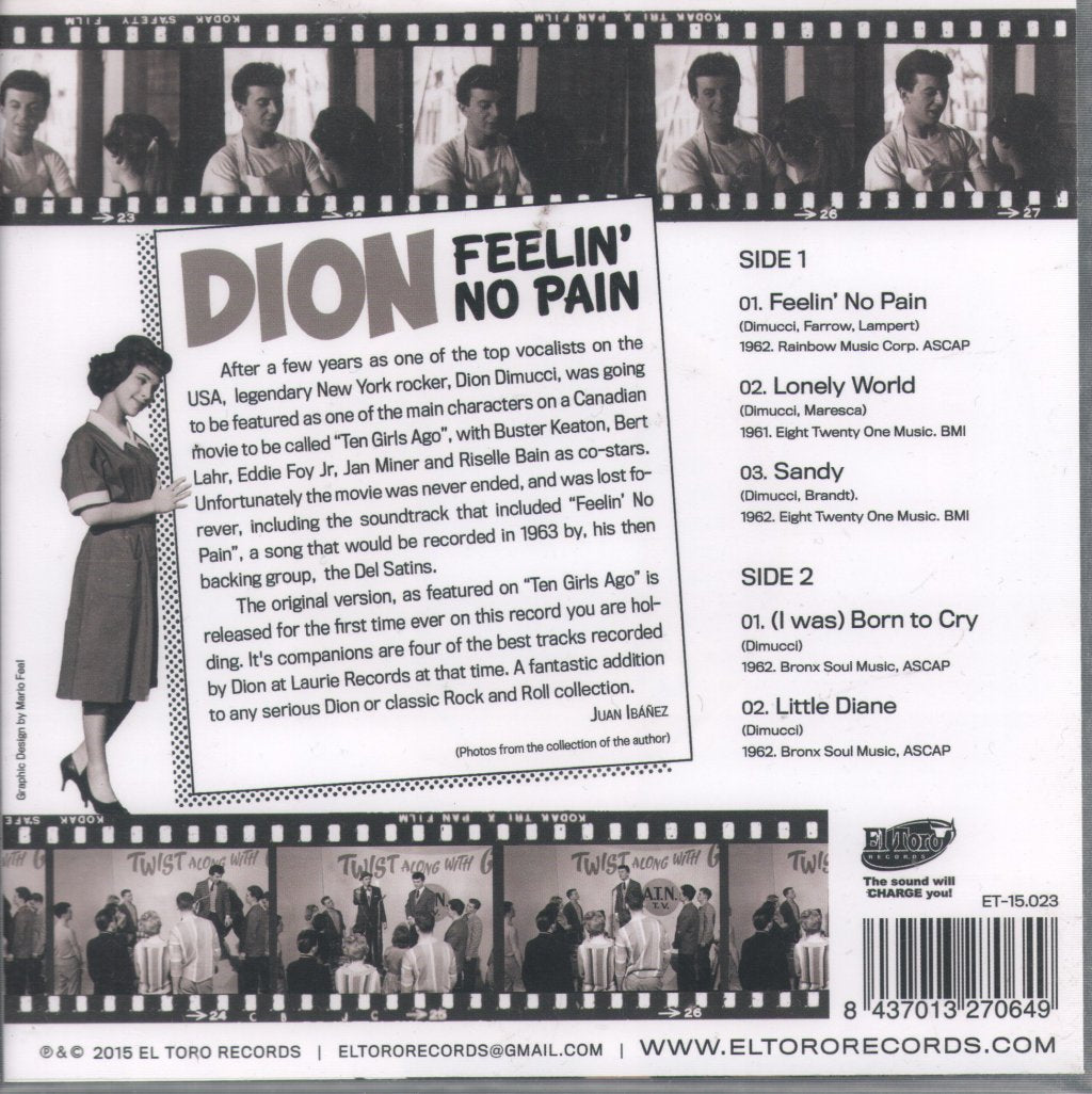 Dion - Feelin' No Pain - 7 Inch