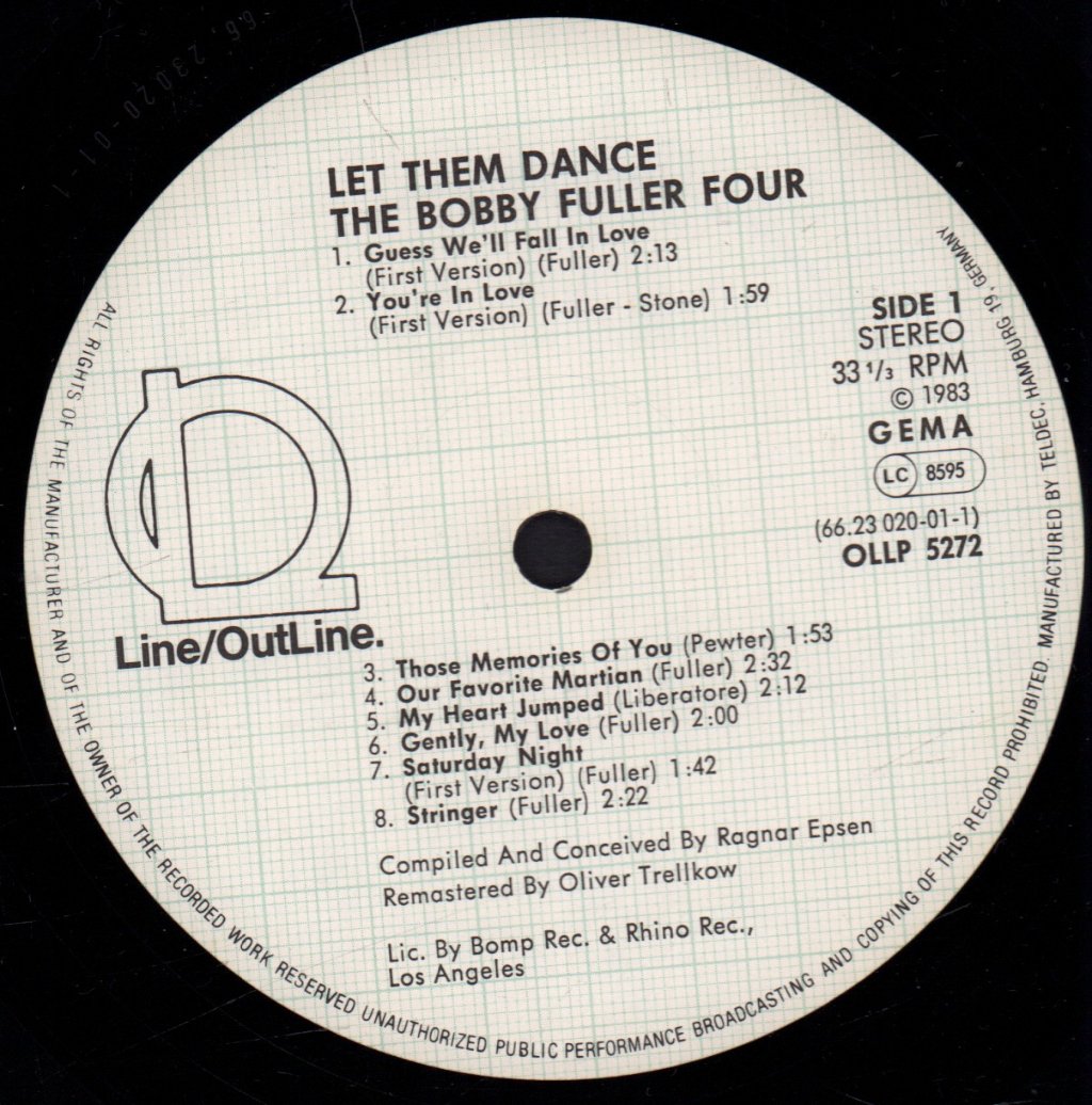 Bobby Fuller Four - Let Them Dance (The Rare Sides) - Lp