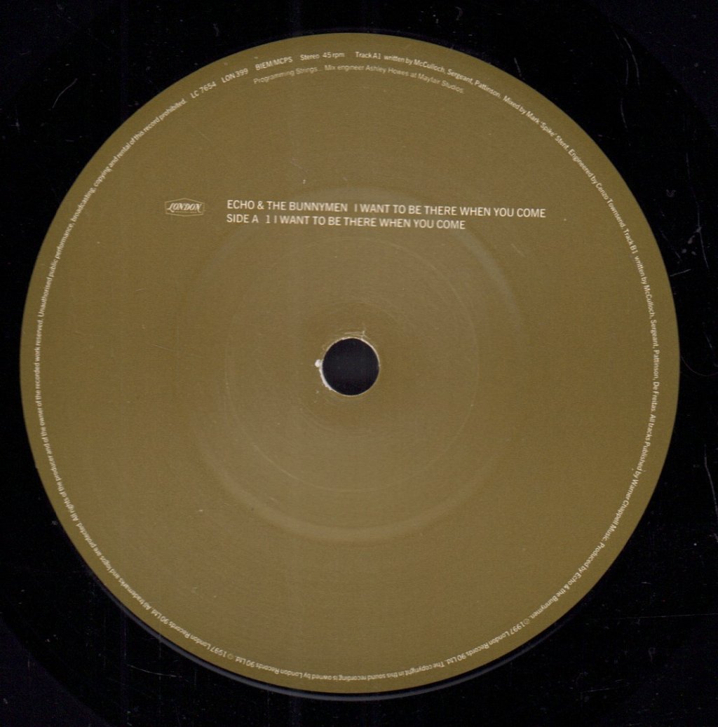 Echo And The Bunnymen - I Want To Be There When You Come - 7 Inch