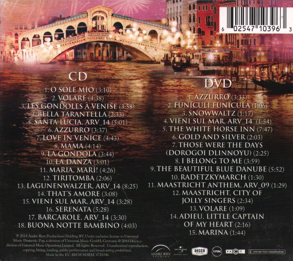 André Rieu And His Johann Strauß Orchestra - Love In Venice - Cd/Dvd