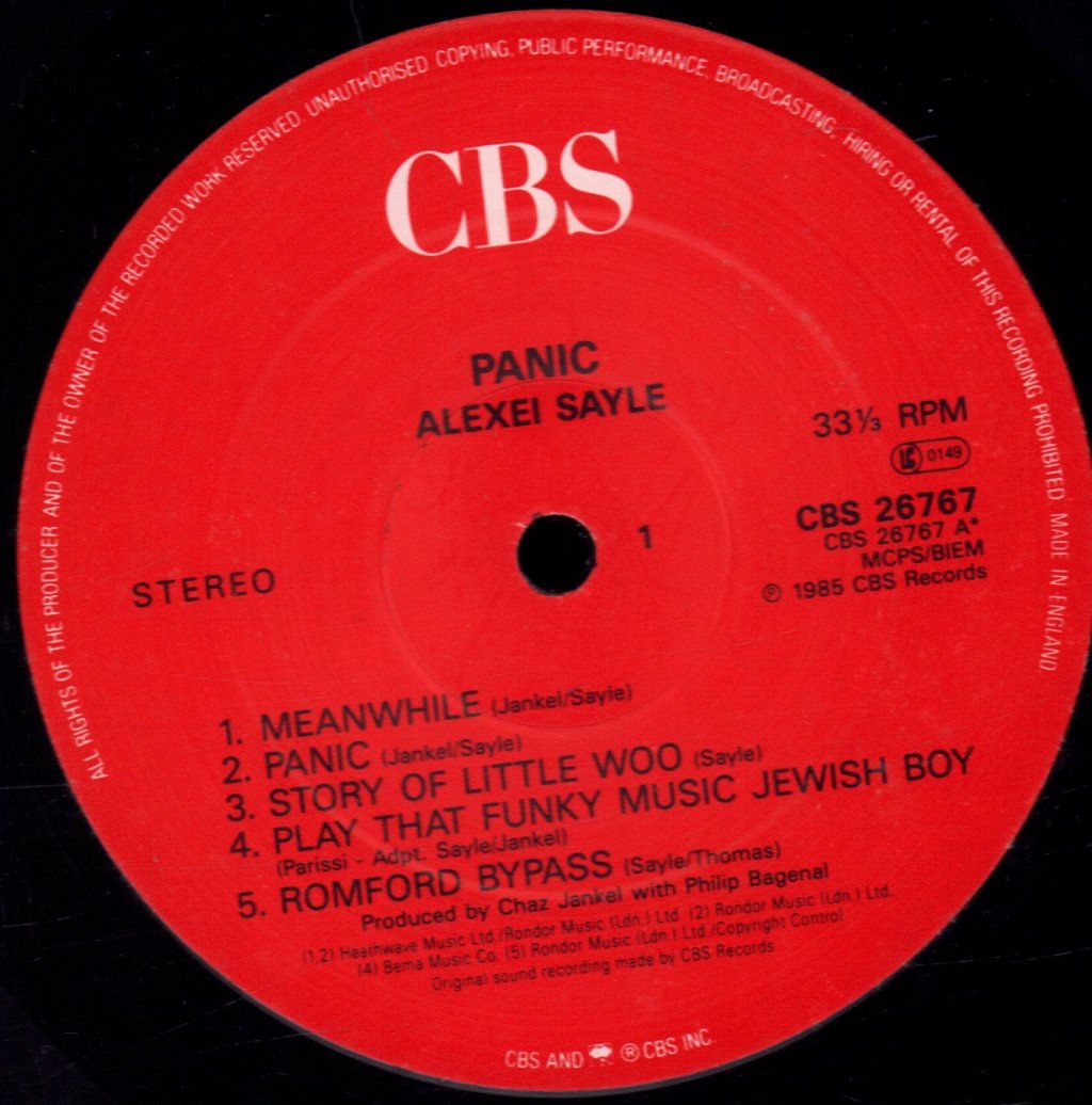 Alexei Sayle - Panic - Lp