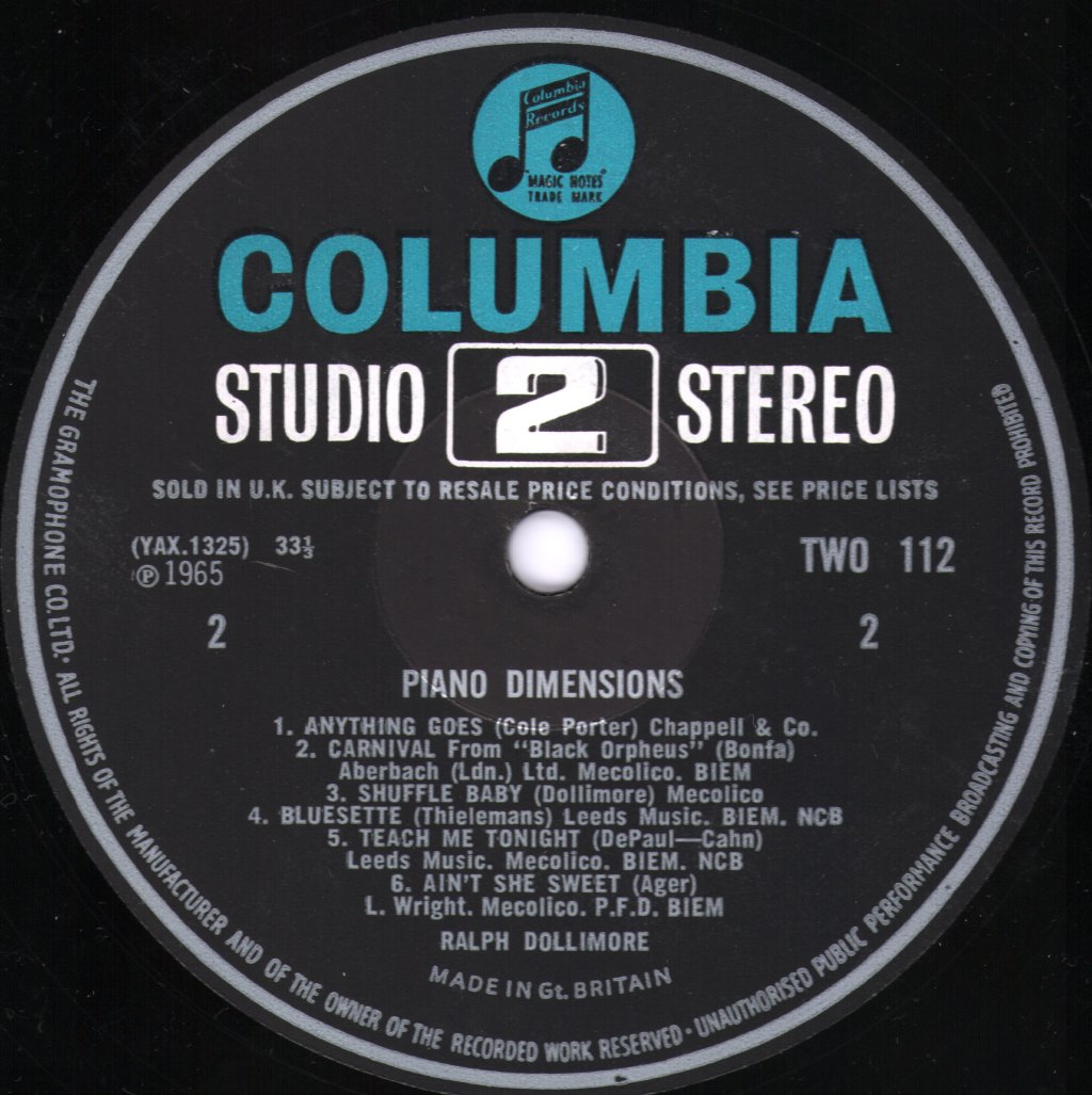 Ralph Dollimore - Piano Dimensions - Lp