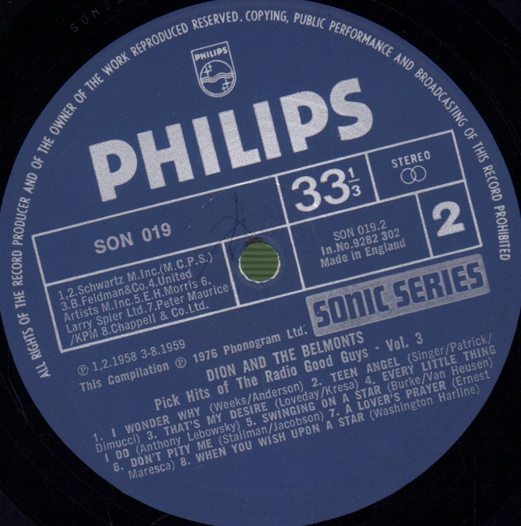 Dion And The Belmonts - Pick Hits Of The Radio Good Guys Vol 3 - Lp