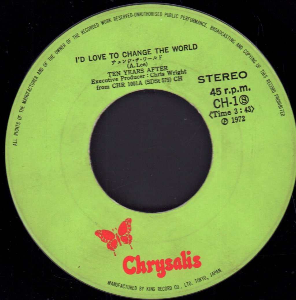 Ten Years After - I'd Love To Change The World - 7 Inch