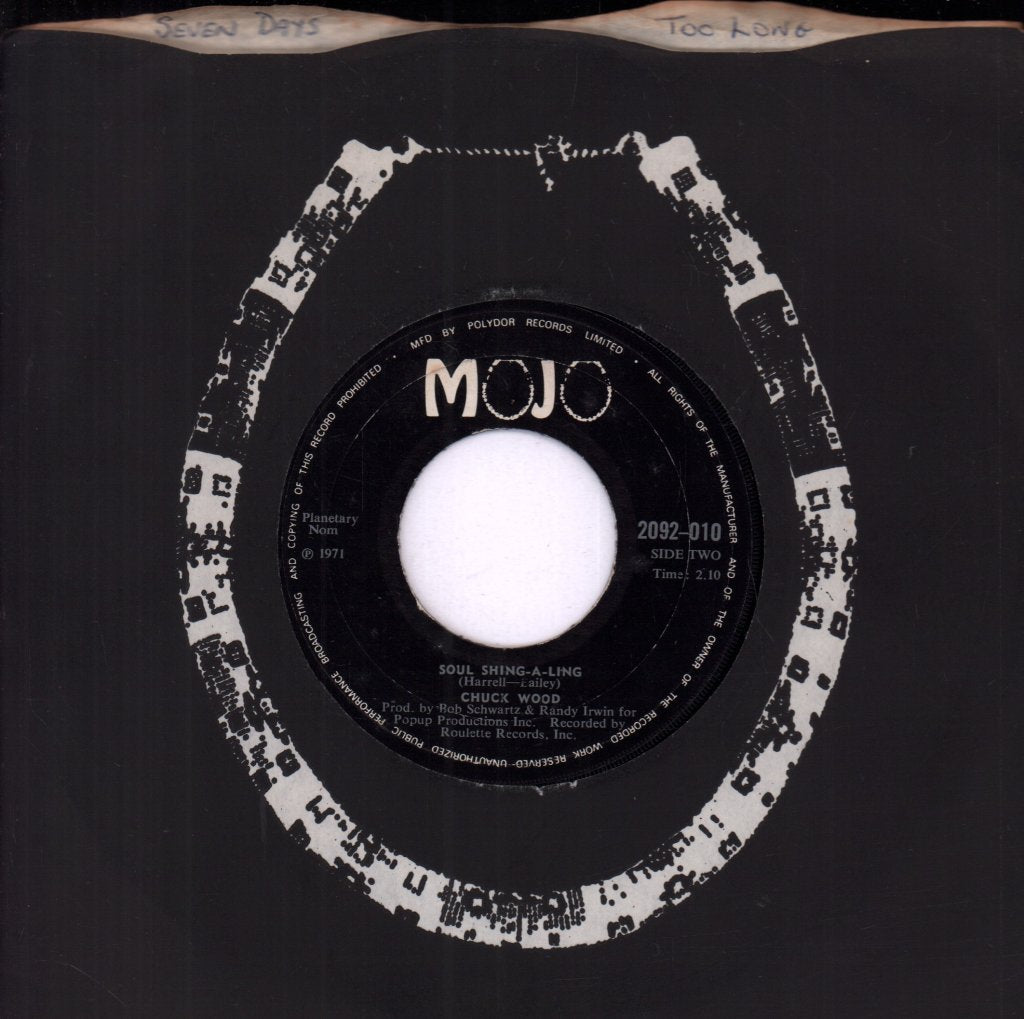 Chuck Wood - Seven Days Too Long - 7 Inch
