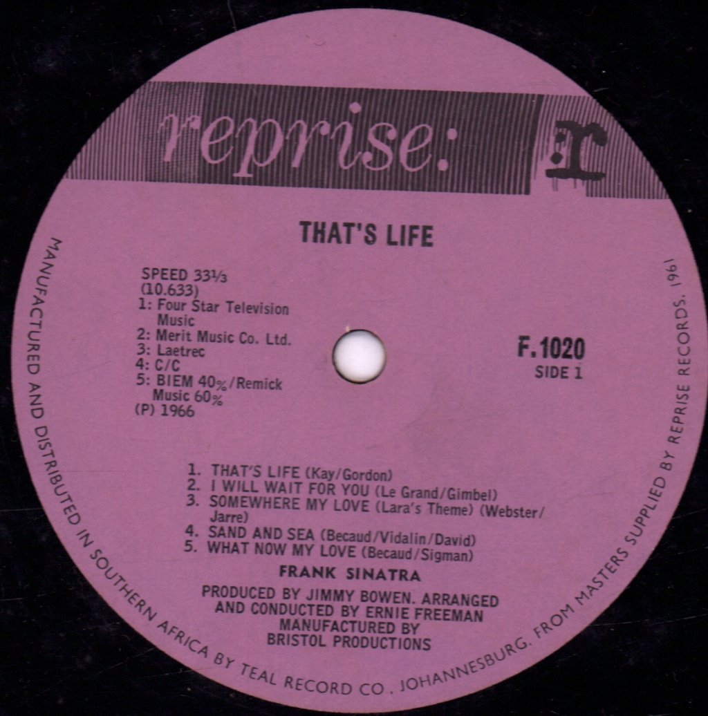Frank Sinatra - That's Life - Lp