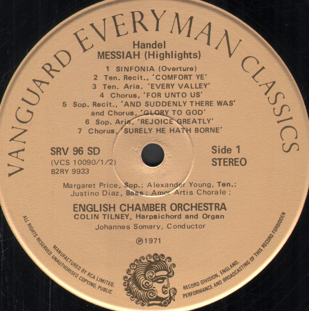 English Chamber Orchestra / Amor Artis Chorale - Handel - Highlights Of Messiah - Lp