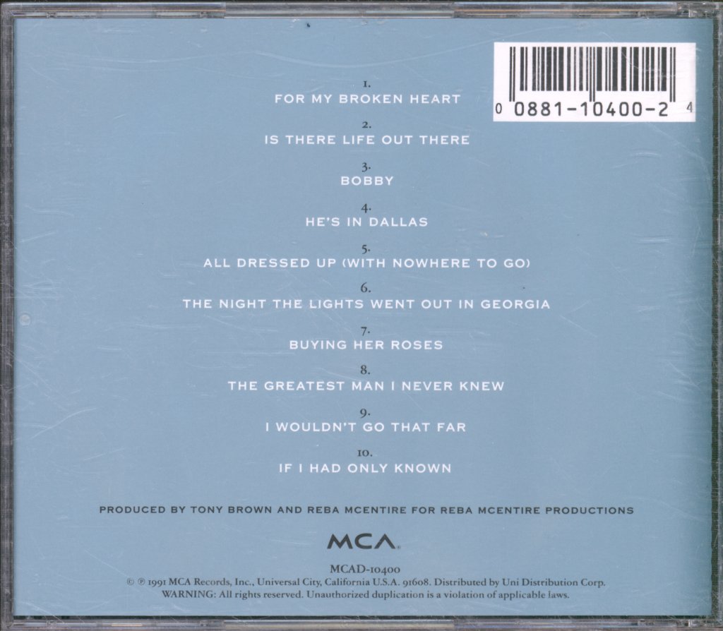 Reba McEntire - For My Broken Heart - Cd