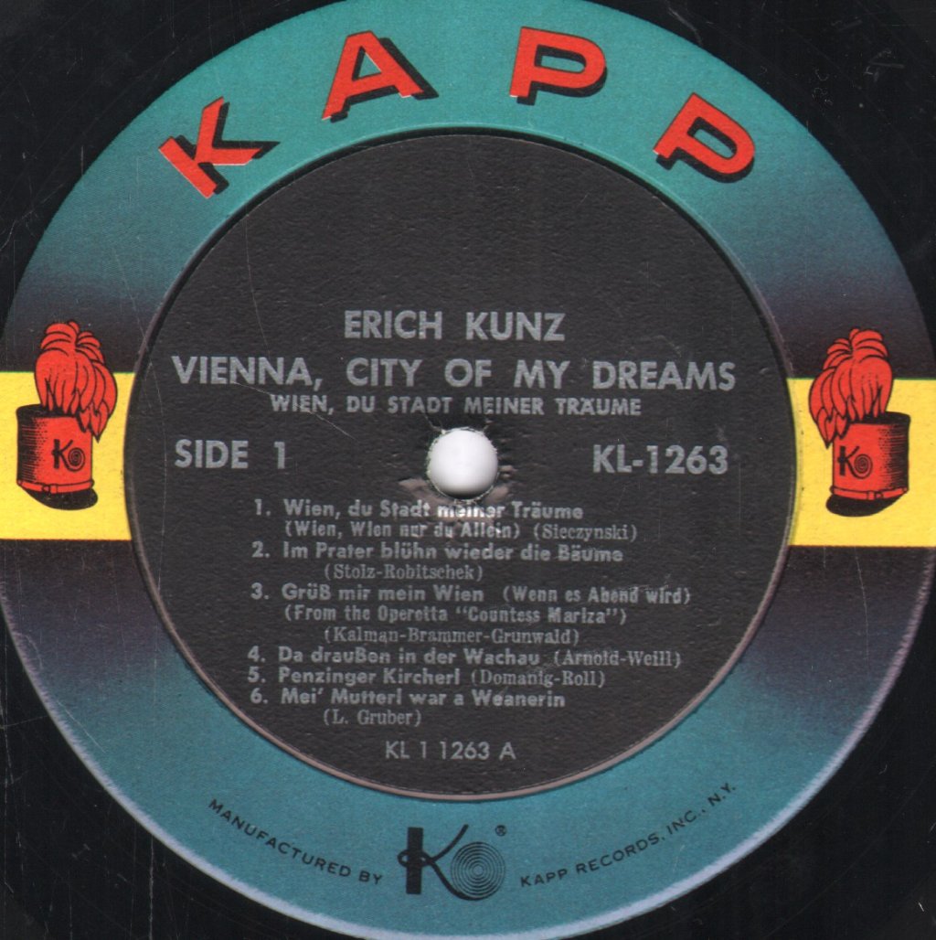 Erich Kunz - Vienna, City Of My Dreams (Wien, Du Stadt Meiner Träume) - Lp
